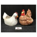 Rooster and Chicken Planter
