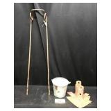 Galvanized Bucket, Sweeps and Harrow Tine