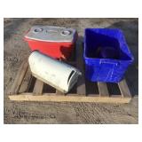 Gazing Ball, a Mailbox, Cooler