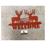 Deer walcom metal wall decor