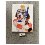 Swimming dog wall decor