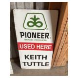 Metal Pioneer dealer sign Keith Tuttle