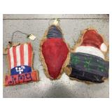 Three Burlap holiday Decor