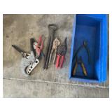 Hoof nippers and various cutting tools