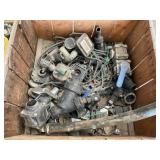 Crate of hose fittings, shut offs, monitors , misc