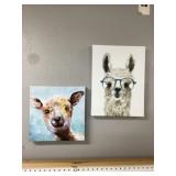 Sheep and llama wall decor