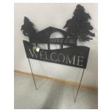 Metal Welcome yard stake