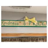 Kindness is Free Wood Sign