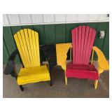 Wooden Iowa Hawkeyes and Iowa State Cyclone Chairs