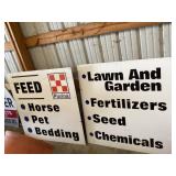 Purine feed sign / plastic laminate board