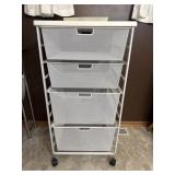 Plastic Shelf w/ Metal Bins