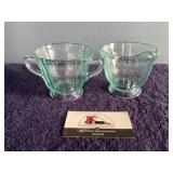 Glass sugar creamer dish