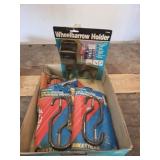 Wheelbarrow Holder and Storage Hooks