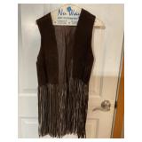 Suede fringe vest / possibly a med.