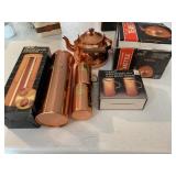 Copper Canisters and Teapot