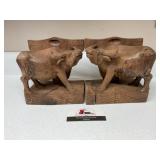 Wooden Ox Bookends