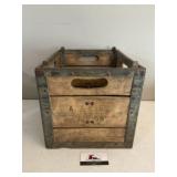 Vintage wood milk bottle crate