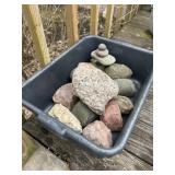Tote of garden rocks