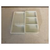 Milk glass dental tool trays
