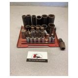 Snap-on and misc sockets 1/2 and 3/8