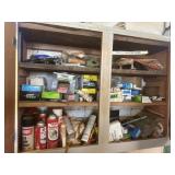 Cabinet full of hardware and misc