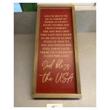 Wooden USA sign