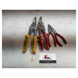 Tin snips, needle nose