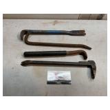 Crow bar, various pry bars