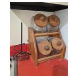 Wood and Glass Canister Set