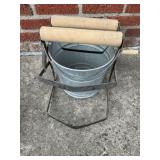 Galvanized mop bucket