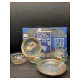 Christmas Dishes and mirror placemats