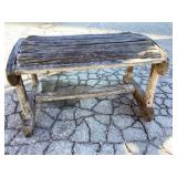 Rustic wood bench