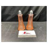 Pink Depression Glass Salt and Pepper Shakers