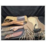Vintage Vest, Knife with Holders, Gun Sock