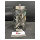 Glass  jar with medical tools