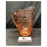 Pink Glass Pitcher