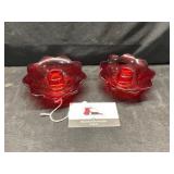Fenton Red candle holders