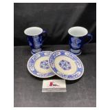 Blue and white dishes