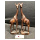 Wood Carved Giraffes