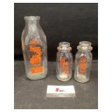 Glass milk bottles