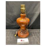 Vintage 11 in wood lamp