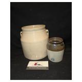 2 Sm Stoneware Crocks