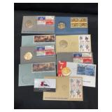 Group of eight bicentennial covers and metals