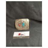 Western Belt Buckle Marked Alpaca. Possibly