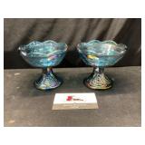 Carnival Glass Candlestick Holders