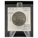 1972- D Kennedy Half Dollar Error