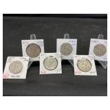 Six Walking Liberty Halves