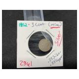 1852 Three Cent Silver