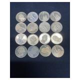 16 S-Mint Presidential Proof Dollars