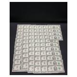 70 Two Dollar Bills Consecutive Serial Numbers